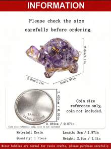 Crystal Shards Resin Turtle Statue, Healing Gemstone, Feng Shui Decor, Home Office Pocket Gift - Multicolor - View 14