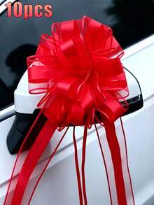 10/20件組婚車裝飾蝴蝶結流蘇禮品包裝緞帶，婚禮裝飾緞帶，適用於婚車、椅子/樓梯/桌面裝飾，婚禮桌椅裝飾、禮品包裝、派對、生日 - 彩色 - 查看 7