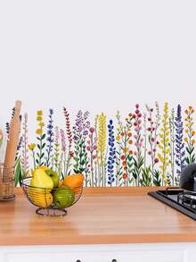Watercolor Wildflower Baseboard Wall Stickers, PVC Waterproof Removable Self-Adhesive Paper, Tulip And Lavender Floral Long Strip Stickers, Countryside Ins-Style Kitchen And Bathroom Corner Cover-Up, Spring Rental Home And Airbnb DIY Soft Decoration - Wall Stickers - View 11