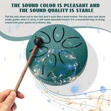 3 Inch 6-Tone Mini Steel Tongue Drum, C Key Handpan Percussion Instrument, Garden Wind Chime Percussion, Includes Drum Mallets And Storage Bag, Great Gift For Music Lovers - Multicolor - View 3