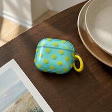 Korean Style Ins Polka Dot Earphone Case With Hanging Ring Compatible With AirPods 4th Gen Cute Earphone Cover Apple 2nd Gen 3rd Gen New Protective Case Pendant AirPodspro 3 Korean Style Earphone Case Pro 2 Girls Earphone Case Protective Cover Spring Summer Earphone Case Birthday Gift Holiday Gift - Light Green - View 4