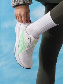 Asics Women's Running Shoes HYPER SPEED 5202 2026 Autumn New Marathon Racing Training Running Shoes 1012B863-101 - White/Green - View 3