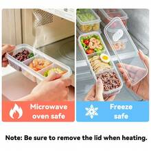 5pcs Airtight Food Storage Box, Meal Prep Containers - Multi-Compartment Reusable Lunch Box For Fridge, Home, Kitchen, School, Work And Travel. Food Container, Snack Container, Adult Portion Control Lunch Box, Lunch Bento Box, Fruit Serving Tray. - Transparent - View 5