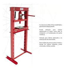 Prensa Hidraulica 12t Gato Hidraulico Industrial Rojo,Estructura de Acero Reforzado con Gato Central y Niveles Ajustables para Taller Mecánico,Prenas de Rodamiento de Marco en H y Junta en U - Rojo - Ver 4