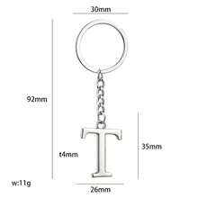 Minimalist Metal Alphabet Keychain, 1 Pc A-Z Initial Pendant, Stylish Bag Charm & Key Ring, Personalized Bag Charm, Gift For Friends & Lovers - Silver - View 15