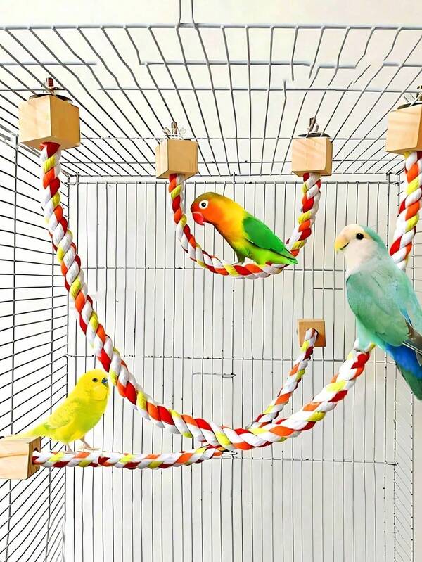 1 pieza Soporte de cuerda para escalar de loro, juguete de pájaro suave y cómodo, accesorio de jaula, adecuado para entrenamiento y juego de loros y pájaros, fácil de limpiar y mantener, regalo festivo