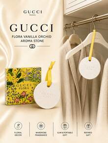Gucci Flower Dance Round Diffuser Stone 5*5cm, With Yellow Ribbon, Vanilla Orchid Scent, Portable And Suitable For Personal Use Or As A Gift - Yellow Round - View 3