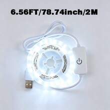 1m To 5m Indoor LED Light Strip, Dual Color Cold And Warm Options. USB Powered, Touch Button Control. Suitable For Bedroom, Mirror, Kitchen, TV Background Wall, Desk And Holiday Atmosphere. - Touch Light Strip - View 9