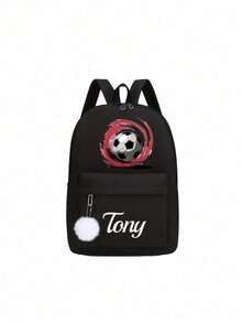 This Backpack With Soccer Pattern Can Be Customized As Your Exclusive Back-To-School Bag. You Can Also Add Personalized Elements Such As Name Or Holiday Greetings. This New Backpack Features A Nylon Zipper. You Can Add Personalized Content Like Letters, Lucky Numbers, Etc. It's Perfect For Dance Classes And Travel. Also An Ideal Choice For Birthday Gifts, Souvenir Bags, Christmas Gifts Or New Year Gifts. - Multicolor - View 18