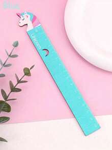 1pc Cute Cartoon Wooden Ruler With Star And Moon Design, Student Drawing And Drafting Tool, Office Supplies, 15cm/5.9in, First Day Of School - Multicolor - View 8