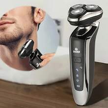 Men's Electric Shaver, Dry & Wet Use 3D Men's Electric Razor, Rechargeable Rotary Shaver, Father's Day Gift For Father, Dad, Husband, Boyfriend, Battery Capacity 600mAh - A - View 5