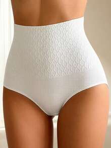 1pc Women's High Waist Shaping Panties, Soft Breathable Tummy Control Butt Lifting Shapewear, Suitable For Daily, Home And Office Wear - White - View 3
