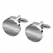 Men's Classic Cufflinks, Silver, Gold And Black Striped Round/Square/Rectangular Design, Suitable For Shirts, Suits And Other Occasions, Elegant Gift For Weddings, Grooms, Business Occasions, Father's Day, And Ideal Choice For School. - Multicolor - View 15