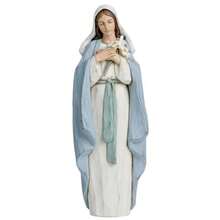 Blessed Virgin Mary Statue With Lily 10-Inch Hand-Painted Resin Figurine Blessed Mother  Statue Religious Gift For Home Decor Religious Décor Spiritual Gift - Multicolor - View 2