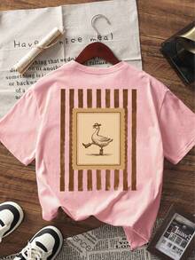 3pcs/Set Tween Girls' Printed Short Sleeve T-Shirts, Suitable For Tween GirlsSummer Tops, Young Student Clothing - Multicolor - View 2