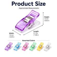 Colorful Plastic Patchwork Sewing Clips, Multi-Function Plastic Clips, Strong Grip, No Needle Marks, DIY Craft Accessories, Sewing Accessories, Suitable For Fabric, Crafts And Sewing Projects, Also As Photo Clips, Snack Clips, Folder Clips, Etc., Without Storage Box - Transparent High Elasticity Style - View 4