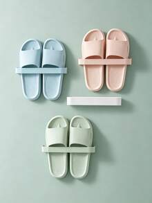 Wall Mounted Shoe Rack With Adhesive Strips Wall Mounted Bathroom Slipper Holder Wall Mounted Toilet Door Hanging Hook Without Drilling Multi Color Bathroom Slippers Hanging Hook Shoe Rack Shoe Racks Storage Shoes Storage Room Decor Home Decor - Multicolor - View 6