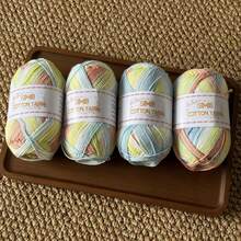 4 Sets 50g/Pc Equidistant Dyed Cotton Yarn, 100% Pure Cotton Yarn For Handmade Crochet, Rich And Vibrant Colors, Suitable For Spring/Summer Crochet, DIY Craft Material, Suitable For Beginners, Total 200g - 4-pack 3616 - View 13