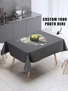 Personalized Custom Tablecloth - Supports Photo/Text/Table Number - Suitable For Wedding, Anniversary And Family Gathering Decoration - Dining Table Decor - Supports Uploading Custom Design - Home Or Event Decoration, Tabletop Beautification, High-Quality Woven Craftsmanship - Suitable For Party Planning And Wedding Preparation - Text/Photo Tablecloth, Smooth Texture - Multicolor - View 2