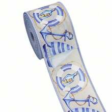 Blue Overlock Ribbon, Fresh And Crisp Theme, DIY Bow Craft Wreath Accessory Decorative Webbing - Multicolor - View 19