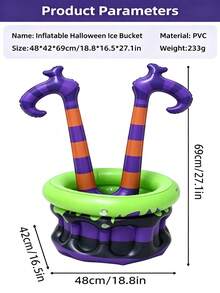 Halloween Witch Ice Bucket Party Decoration Inflatable PVC Ice Bucket Suitable For Halloween/Thanksgiving, Backyard BBQ And Summer Poolside Beverage Storage - Ice Bucket - View 7