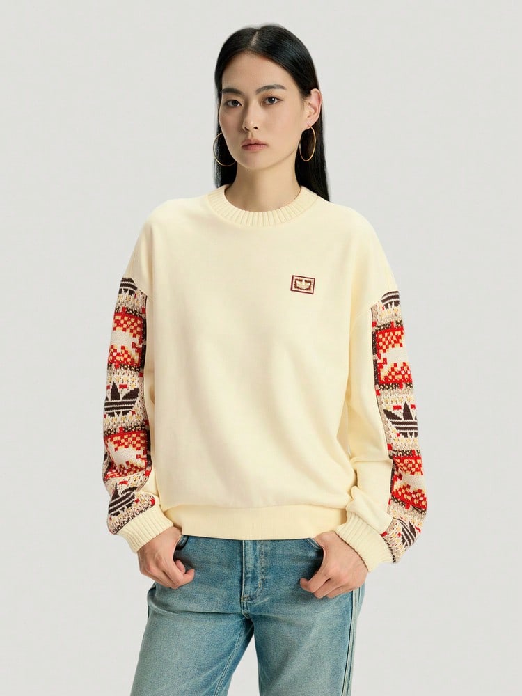 Adidas Originals Women's CRFT CREW W Knit Sweatshirt No Hood IA8930 - White - View 1