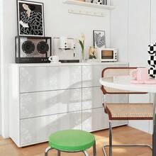 1 Roll European Style White Floral Line Self-Adhesive Wallpaper, Vinyl Peel And Stick Removable Wall Sticker, Suitable For Bedroom, Living Room, Kitchen Home Decor, Furniture Refurbishment Wallpaper - White European Pattern Wallpaper - View 9