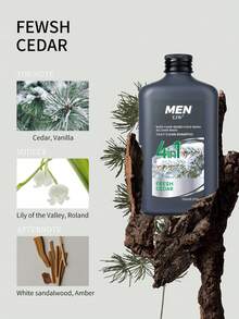Men's 4-In-1 Face Wash, Body, Hair And Beard, Fresh, Deep Cleansing + Gentle Skin Care, Using Clean Rinse Technology, Moisturizing, Oil Control, Long Lasting Fragrance, For Men Only, Specially Formulated For Men's Skin, Cedarwood Scent, Gift For Him - Deep Cleansing - View 5