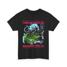 Eu Lager,Y2K Tops,I Know Not Where I Am Funny Frog T-Shirt - 黑色 - 查看 4