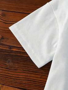 A White Short-Sleeve Top With A Sweet Milk Tea Donut Star Pattern, Perfect For Girls To Wear In The Summer - style1 - 查看 3