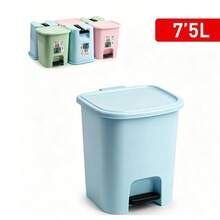 New Square Trash Can For Home Use, With Lid, Suitable For Bedroom And Bathroom, 2026, Large Capacity, Foot-Operated Trash Can. - View 6
