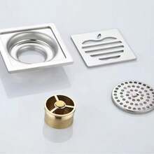 Multi‑Piece Floor Drain Set Thickened Square Floor Drain Large Drainage Deodorizing Design For Bathroom Hotel Shower Engineering Household Renovation Bathroom Hardware Accessory - Practical - View 12