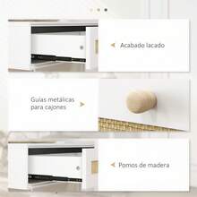 HOMCOM Mesa de banco - Blanco - Ver 4