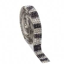 Rollo de tira autoadhesiva de strass todo en uno de 8 colores, cinta de lentejuelas de cristal brillante, adecuada para interior de coche, vaso, funda de teléfono, decoración de manualidades DIY - 4 filas, 1 yarda de ancho - Ver 13