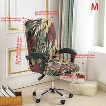 1pc Printed Office Chair Cover, Minimalist Style Chair Cover, Suitable For Office, Study, Living Room, Printed Office Zipper Chair Cover - Multicolor - View 19