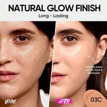 SKINTIFIC Cover Glow Perfect 氣墊粉底液－自然光澤妝效、中至高可疊加遮瑕力、保濕胜肽複合物、輕盈配方，適合乾性與混合性肌膚 - 03C Cool Petal - 查看 4