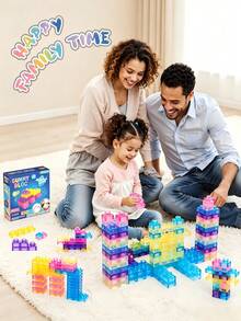 40PCS Colorful Transparent Large Particle Building Blocks Toy, Multi-Specification Transparent Blocks Can Be Freely Stacked To Build Houses, Animals And Other Diverse Shapes, Transparent Colors With Outstanding Appearance, Fully Exercising Children's Hands-On Imagination, Suitable For Home Parent-Child Interaction, Classroom Craft Creation, Back To School Season Classroom Activity Teaching Aids, Halloween Fun Small Gifts, Christmas Children's Exchange Gifts, Preferred Educational Building Toy - Multicolor - View 6