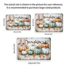 1pc Contrast Color Pumpkin Maple Leaf Wood Grain Rectangular Rug, American Country Style, Halloween, Doormat, Small Rug, Welcome Mat, Outdoor Doormat, Kitchen Rug, Front Door Mat, Garden Rug - Multicolor - View 7
