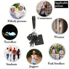 16 Pcs Self Defense Keychain Set, Women's Holiday Gifts, Personal Alarm,  Wallet And Silicone Bead Bracelet,Whistle, Bottle Opener, Lipstick Holder - 彩色 - 查看 2