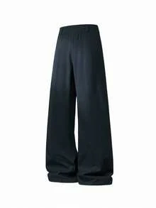 Men's Spring/Autumn Casual Fashion Long Pants, Outdoor Streetwear Minimalist Slim Fit Dress Pants - Dark Grey - View 3