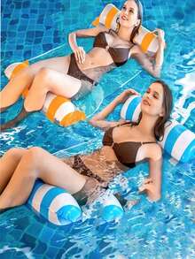 1 buah Hammock Kolam Renang Tiup, Kursi Santai Dewasa Bergaris Jaring, Pelampung Kolam Renang Tiup, Cocok untuk Liburan, Pesta, dan Relaksasi, Tersedia Warna Lain, Hammock Luar Ruangan, Perlengkapan Pantai dan Kolam Renang, Bagus untuk Foto - Berbagai gaya - View 10