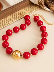 Fashionable Resin Rendered Bead Necklace - Unique And Versatile Accessory - Beaded Necklace - View 5