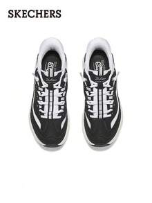 Skechers 斯凱奇 D'LITES系列復古拼接老爹鞋熊貓鞋運動休閒鞋 - 黑與白 - 查看 5