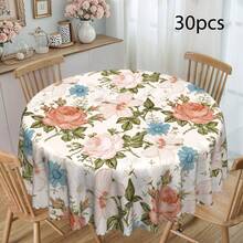 1 Stück Tischdecke mit Blumenmotiv, ländliches Blumendesign, Frühlings- und Sommerdekoration, frisches französisches Blumendesign Tischdecke, Sommer Vintage Muster Tischdecke, Polyester rund/rechteckig Tischdecke, Innen- und Außenbereich Esszimmertisch Dekoration, ideale Wahl für tägliche und Feiertags-Heimdekoration - Verschiedenfarbig - Übersicht 11