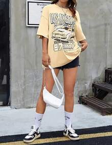 Women T-Shirts - 杏色 - 查看 6