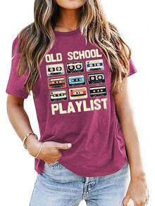 Women T-Shirts - 紫色 - 查看 2