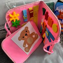 Handheld Portable Felt Busy Board, Multi-Puzzle Zipper Buckle Sensory Training Game Panel, Foldable Lightweight Travel Activity Toy Set, Suitable For Road Trips, Indoor And Outdoor Leisure Time Portable Entertainment Prop - Multicolor - View 7