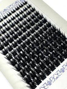 HBZGTLAD 12 Rows 10-18mm Dense Fluffy Hot Melt Thick Eyelash Extensions D Curl Fluffy Eyelash Clusters 0.05/0.07 Thickness Russian Curl Wispy Individual Mixed Eyelash Extensions Reusable - D - 查看 9