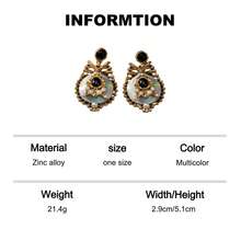 1 Pair Vintage Palace Style Hollow Gold Frame Earrings, 2 Styles Available, Black Agate Inlaid With Pearl Accents, Lightweight Luxury Retro Pendant Earrings, European And American Evening Party Daily High-End Women's Accessories - Multicolor - View 13