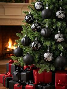 9pcs/Box Christmas Ball Ornaments, Christmas Tree Decorations, Hanging Shatterproof Plastic Balls, Suitable For Christmas Tree, Wedding Party, Window Decoration, Valentine's Day, Home Wall Decor, Create Festive Atmosphere, Christmas Gift - Christmas 4 - View 2